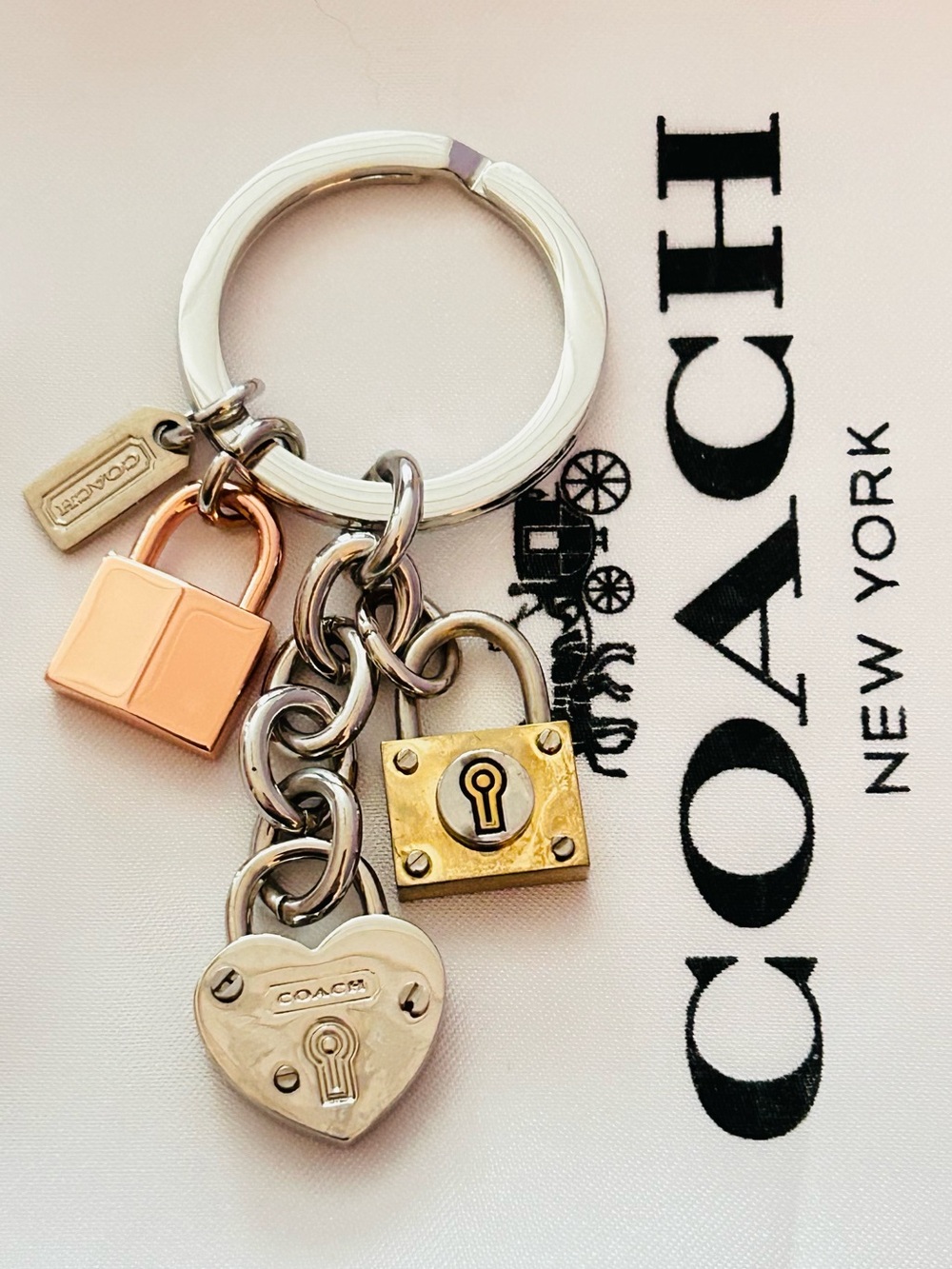 RARE Coach Y2K Lock Charm Keychain/ Bag Charm